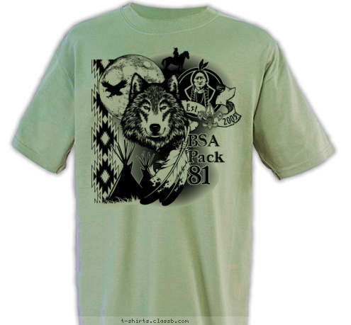 pack 81
 2005 Est. 81 BSA
Pack
 T-shirt Design 