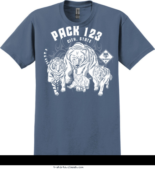 CITY, STATE PACK 123 T-shirt Design 