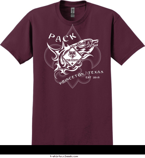 EST 2015 229 PACK 229 Princeton, Texas Princeton, Texas PACK CUB SCOUT T-shirt Design 