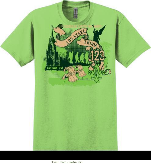 123 TROOP ANYTOWN, USA LDS STAKE CHURCH OF LATTER-DAY SAINTS T-shirt Design SP6878