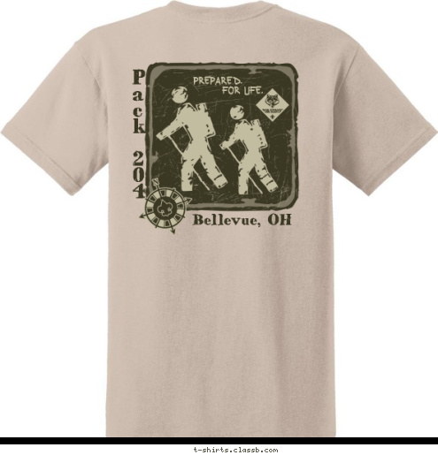 Bellevue, OH Pack 204 FOR LIFE. PREPARED. Bellevue, OH P
a
c
k
 
2
0
4 T-shirt Design 