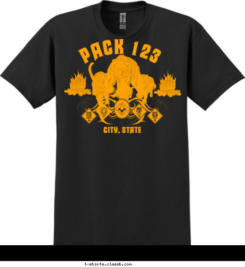 PACK 123 CITY, STATE T-shirt Design 