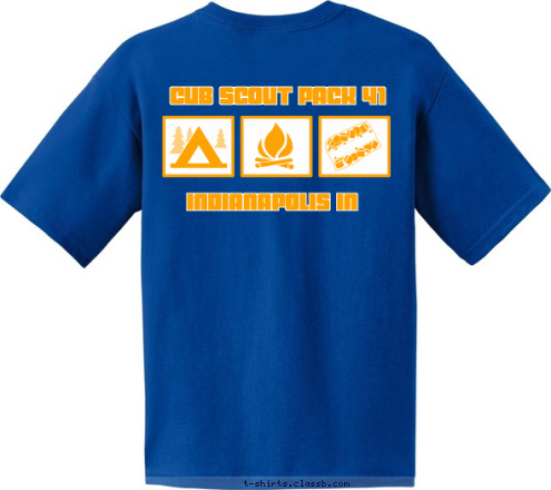 PACK 123 - CITY, STATE CUB SCOUT PACK 41 INDIANAPOLIS IN  T-shirt Design 