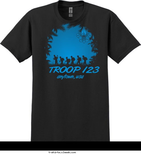 anytown, usa TROOP 123 T-shirt Design 