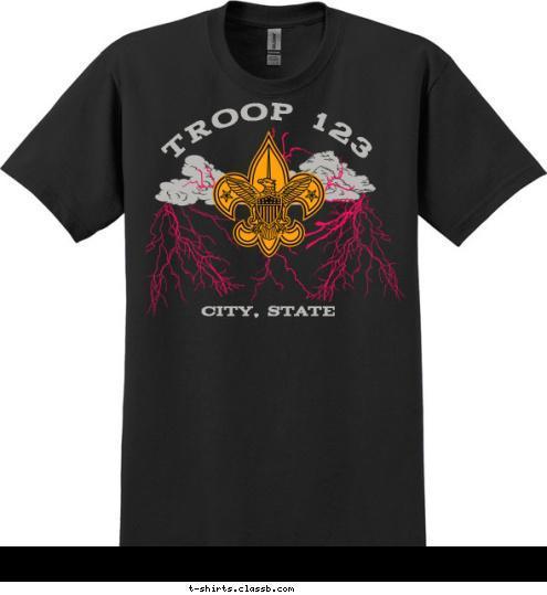 TROOP 123 CITY, STATE T-shirt Design 