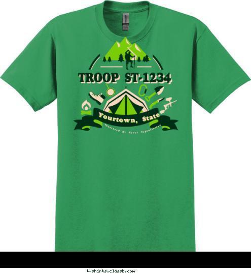 Chartered By Great Organization Yourtown, State TROOP ST-1234 T-shirt Design 