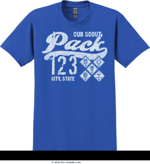 123 CITY, STATE CUB SCOUT T-shirt Design 