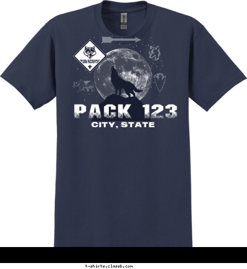 PACK 123 CITY, STATE
 T-shirt Design 