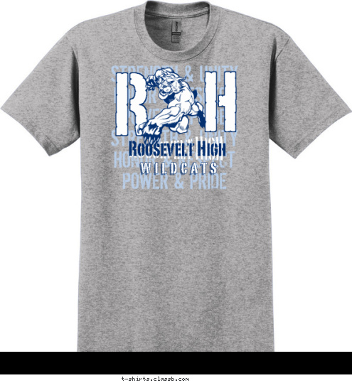 New Text New Text H R Roosevelt High Roosevelt High Roosevelt High WILDCATS T-shirt Design SP2371