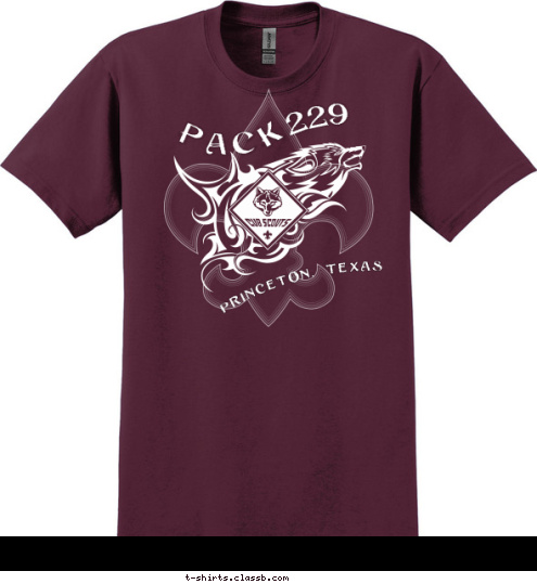 EST 2015 229 PACK 229 Princeton, Texas Princeton, Texas PACK CUB SCOUT T-shirt Design new lion