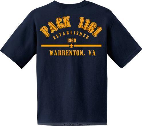 New Baltimore VFRC Pack 1161 Warrenton, VA ESTABLISHED 1969 PACK 1161 T-shirt Design 