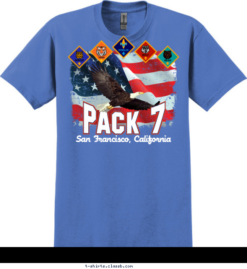 San Francisco, California PACK 7 T-shirt Design 