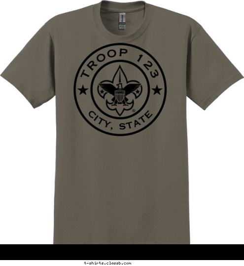 TROOP 123 CITY, STATE T-shirt Design 