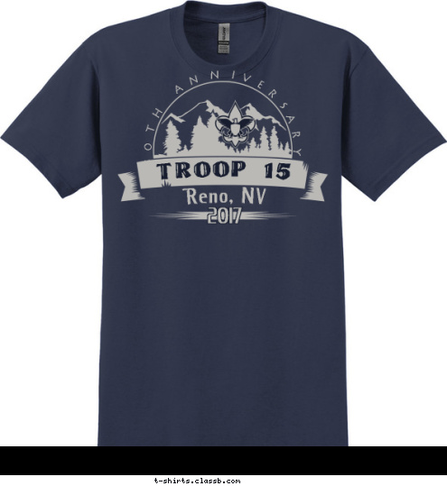 TROOP 15 50TH ANNIVERSARY 2017 Reno, NV T-shirt Design 