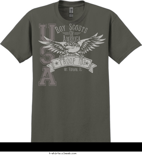 Of Boy Scouts America TROOP 103 Mt. Vernon, IL A S U T-shirt Design 