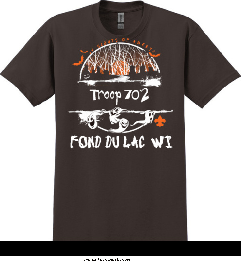 New Text Troop 702 SCOUT-O-WEEN SCOUT-O-WEEN troop 123 ANYTOWN, USA Fond du Lac, WI Troop 702 boy scouts of america T-shirt Design 