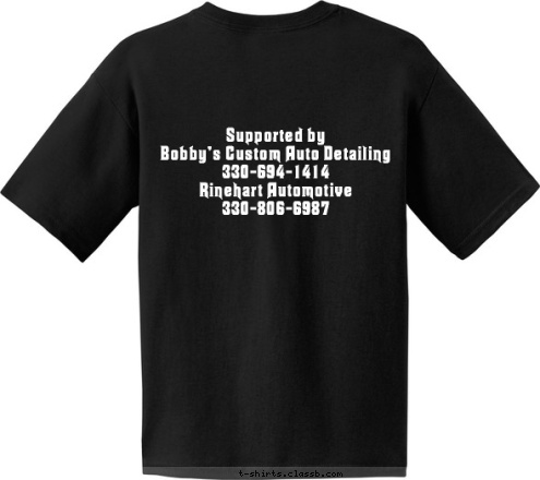 Supported by 
Bobby's Custom Auto Detailing
330-694-1414
Rinehart Automotive 
330-806-6987 PACK 929 Canton, OH T-shirt Design 