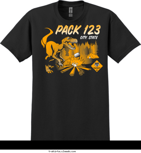 CITY, STATE PACK 123 T-shirt Design 