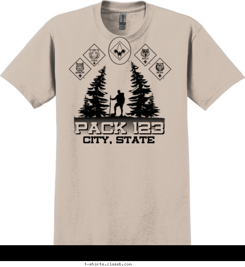 CITY, STATE PACK 123 T-shirt Design 