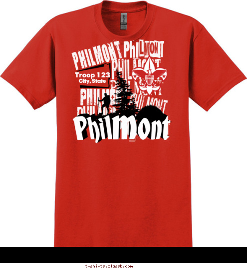 Philmont Troop 123 Anytown, USA T-shirt Design SP2565