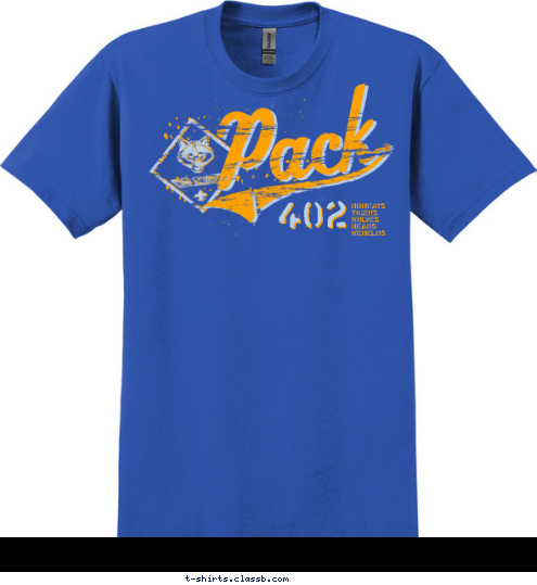 BOBCATS
TIGERS
WOLVES
BEARS
WEBELOS 402 T-shirt Design 