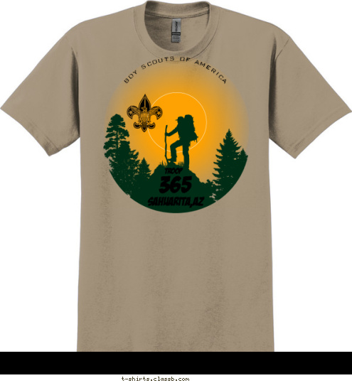 BOY SCOUTS OF AMERICA SAHUARITA,AZ 365 TROOP T-shirt Design 