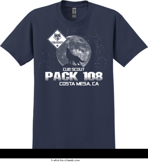 PACK 108 Costa Mesa, Ca CUB SCOUT T-shirt Design 