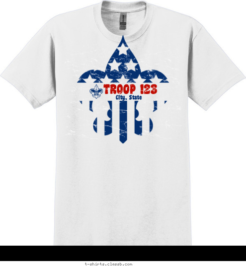 Your text here City, State TROOP 123 T-shirt Design 