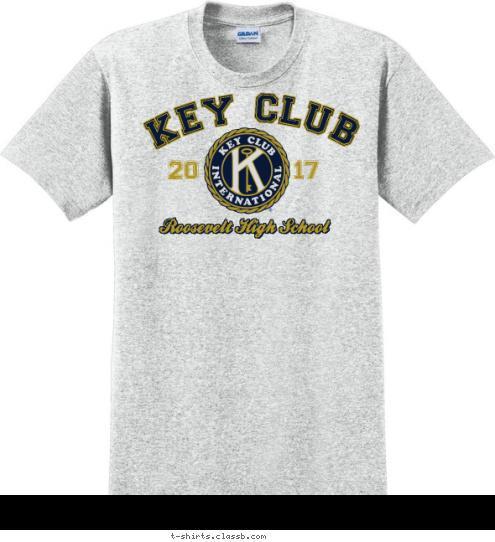 17 Roosevelt High School 20 KEY CLUB T-shirt Design 