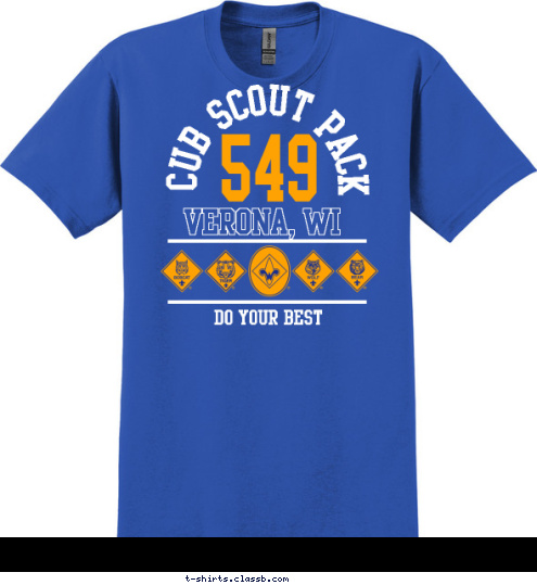 DO YOUR BEST 549 Verona, WI CUB SCOUT PACK T-shirt Design 