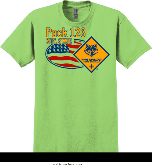 Pack 123 CITY, STATE T-shirt Design 