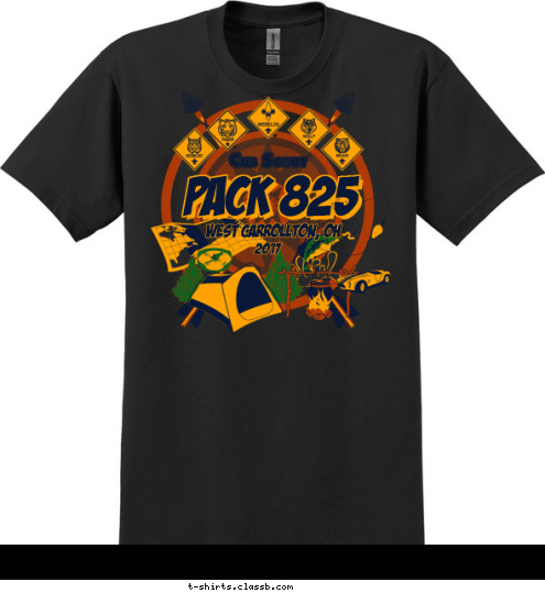 SCOUT NAME 2017 WEST CARROLLTON, OH PACK 825 T-shirt Design 