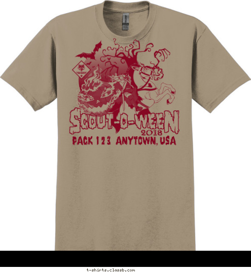 N S COUT-O-WEE PACK 123  ANYTOWN, USA 2018 T-shirt Design SP6945