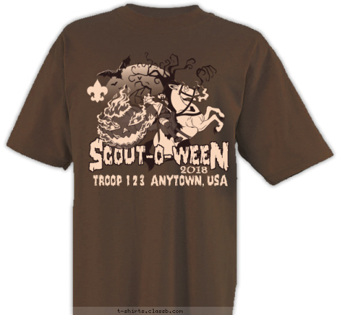 N S COUT-O-WEE TROOP 123  ANYTOWN, USA 2018 T-shirt Design SP6946