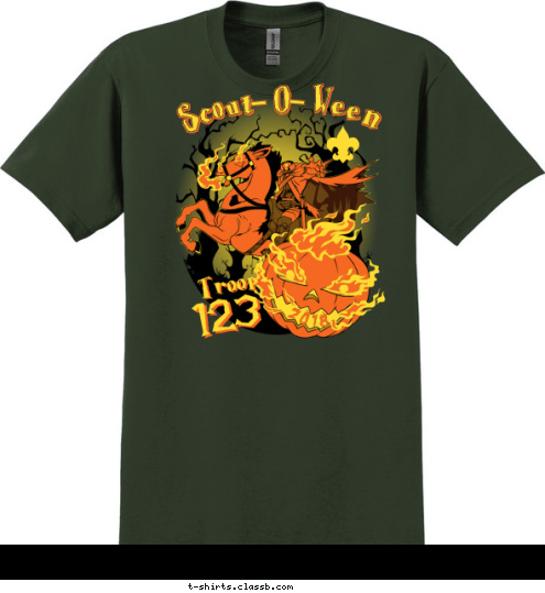 2018 123 Troop Scout O Ween T-shirt Design SP6949