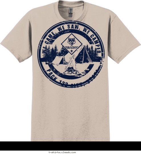 PACK 123 CITY, STATE  WE CAME, WE SAW, WE CAMPED T-shirt Design 