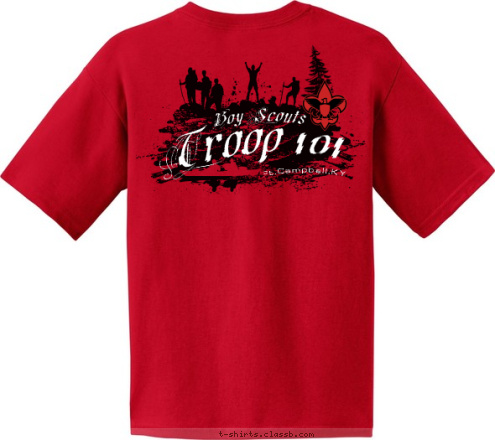 Troop 101 Ft.Campbell,KY Troop 101 Ft.Campbell, KY Boy Scouts Boy Scouts Of America 1910 to
            2010 T-shirt Design 