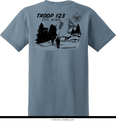 CITY, STATE TROOP 186 TROOP 123 LENEXA, KS T-shirt Design 