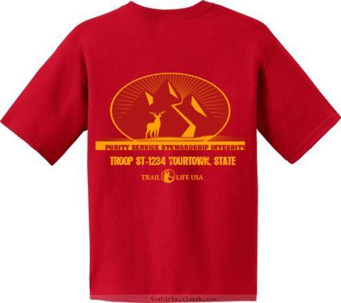 TROOP ST-1234 YOURTOWN, STATE So if the son sets you free, you will be free indeed. PURITY SERVICE STEWARDSHIP INTEGRITY WALK WORTHY T-shirt Design 