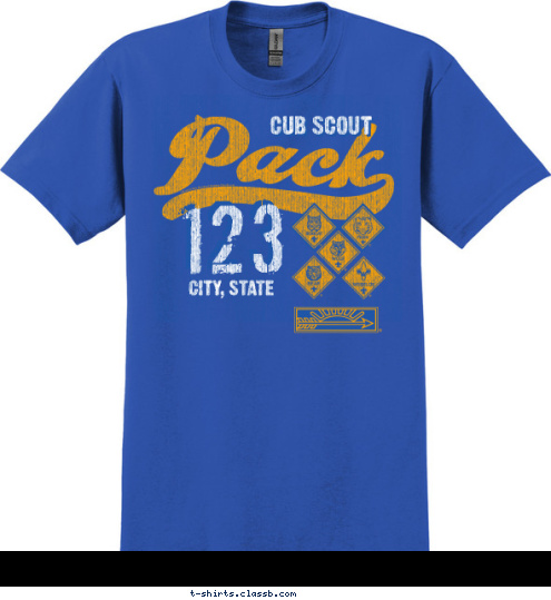 123 CITY, STATE CUB SCOUT T-shirt Design 