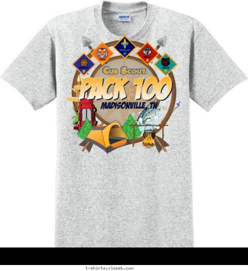 PACK 100 MADISONVILLE, TN T-shirt Design 