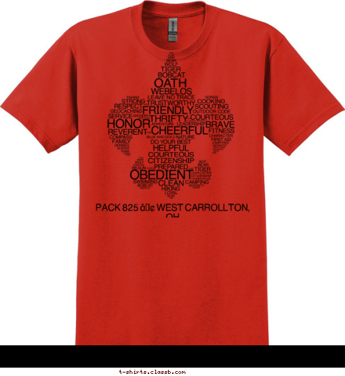 PACK 825 • WEST CARROLLTON, OH T-shirt Design 