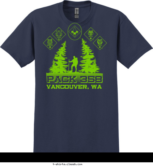 VANCOUVER, WA PACK 358 T-shirt Design 