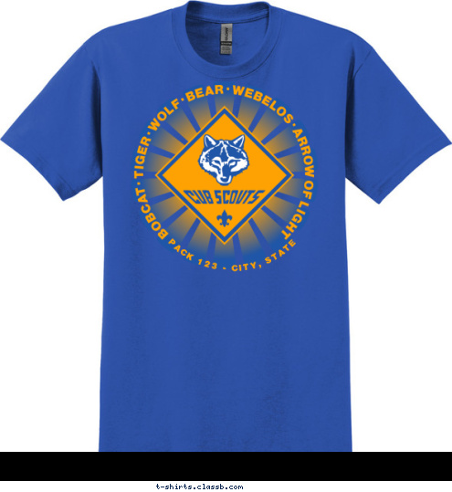 PACK 123 - CITY, STATE T-shirt Design 