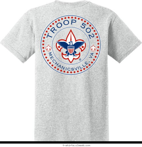 TROOP 502 MECHANICSVILLE, VA TROOP 502 T-shirt Design 