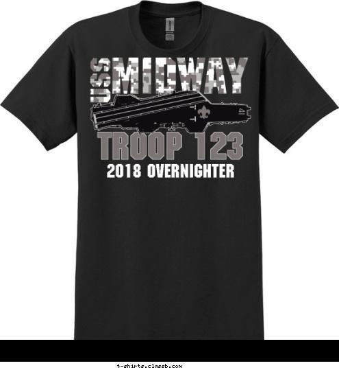 2018 OVERNIGHTER TROOP 123 T-shirt Design SP6967