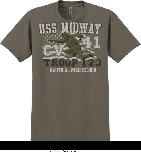 41 CV NAUTICAL NIGHTS 2018
 TROOP 123 USS MIDWAY T-shirt Design SP6968