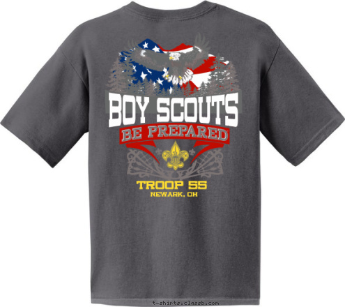 New Text New Text T T
R
O
O
P
5
5 TROOP 55 NEWARK, OH BOY SCOUTS T-shirt Design 