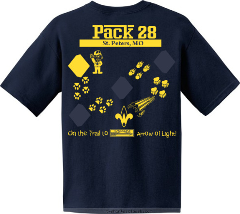 DO YOUR BEST On the Trail to Arrow of Light! St. Peters, MO Pack 28 T-shirt Design cub 2017