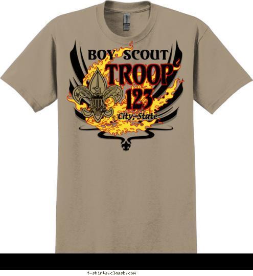 City, State TROOP
123 Boy Scout T-shirt Design 